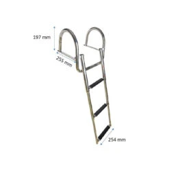 Ausziehbare Edelstahl-Leiter Mit 3 Stufen, Plattform Mit Griffen -Schiffsausrüstung Verkauf ausziehbare edelstahl leiter mit 3 stufen plattform mit griffen 2