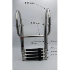 Ausziehbare Edelstahl-Leiter Mit 4 Stufen, Plattform Mit Griffen -Schiffsausrüstung Verkauf ausziehbare edelstahl leiter mit 4 stufen plattform mit griffen 5