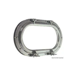 Bullauge Oval, Messingverchromt, Klein