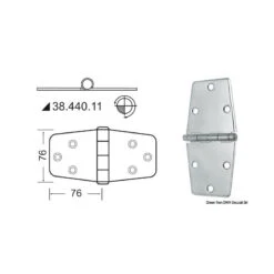Charnière Inoxépaisseur 2 Mm - 152 X 76 Mm