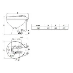 NUOVA RADE Elektrisches Bord-WC LT-0E 12 V -Schiffsausrüstung Verkauf elektrisches bord wc lt 0e 12v 1