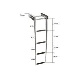 Leiter Zur Befestigung Unter Der Plattform 4 Stufen - ORANGEMARINE -Schiffsausrüstung Verkauf leiter zur befestigung unter der plattform 4 stufen 5