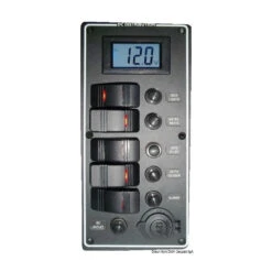 ELEKTROPANEL 5 SCHALTER MIT ZIGARRENANZÜNDERBUCHSE UND 12/24 V DIGITALVOLTMETER