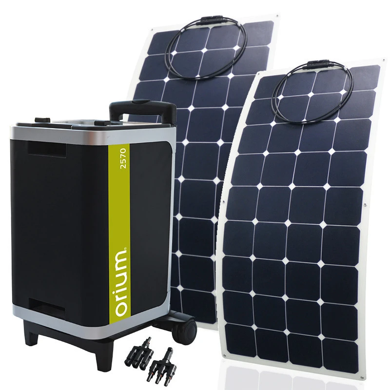 Tragbare Energiestation IZYWATT 2570 + 2 Halbstarre Solarmodule 120W - ORIUM 3 Tragbare Energiestation IZYWATT 2570 + 2 Halbstarre Solarmodule 120W - ORIUM