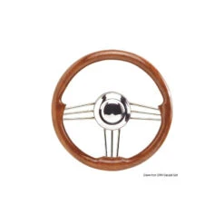 Steuer Inox Lenkradkranz Mahagoni 350mm