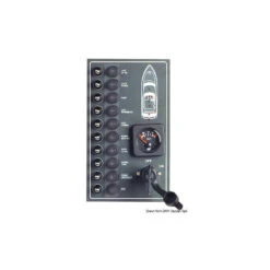 WASSERDICHTE ELEKTROTAFEL 10 SCHALTER MIT VOLTMETER UND BATTERIESCHALTER