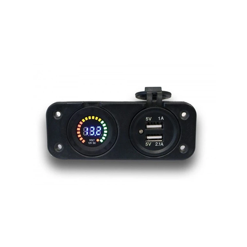 Pro LCD + USB + USB C 3.0 A + Inter Voltmeter - Einbaugerät. 3 Pro LCD + USB + USB C 3.0 A + Inter Voltmeter - Einbaugerät.
